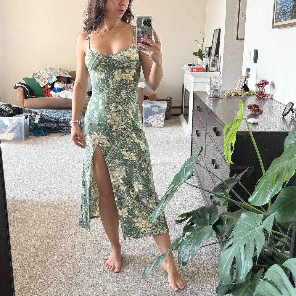 Urban Outfitters Olive Floral Dress